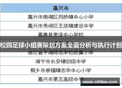 校园足球小组赛策划方案全面分析与执行计划