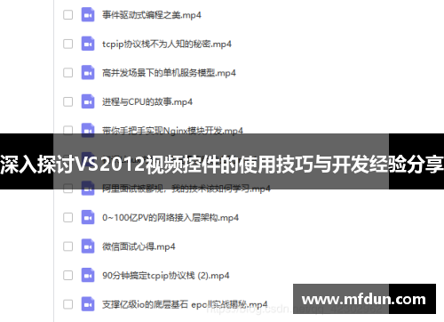 深入探讨VS2012视频控件的使用技巧与开发经验分享